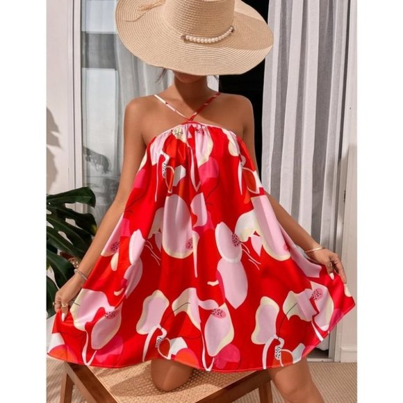 private label Dresses & Skirts - Oversized Floral Print Colorful Mini Dress!